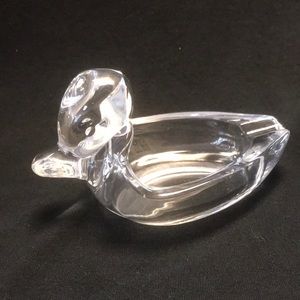 Vintage 40's Duncan & Miller Pall Mall‎ Clear Crystal Duck Ashtray